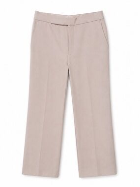 CELINE 100% Wool Wide Leg Cropped Trousers Beige Italy Size 40
